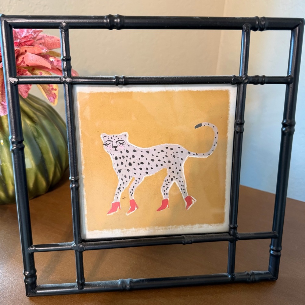 Leopard Art in Black Frame